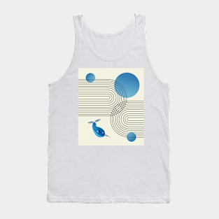 Stripes, Narwhal and Blue Circles Composition (Rainbow and Sun Abstraction) Tank Top